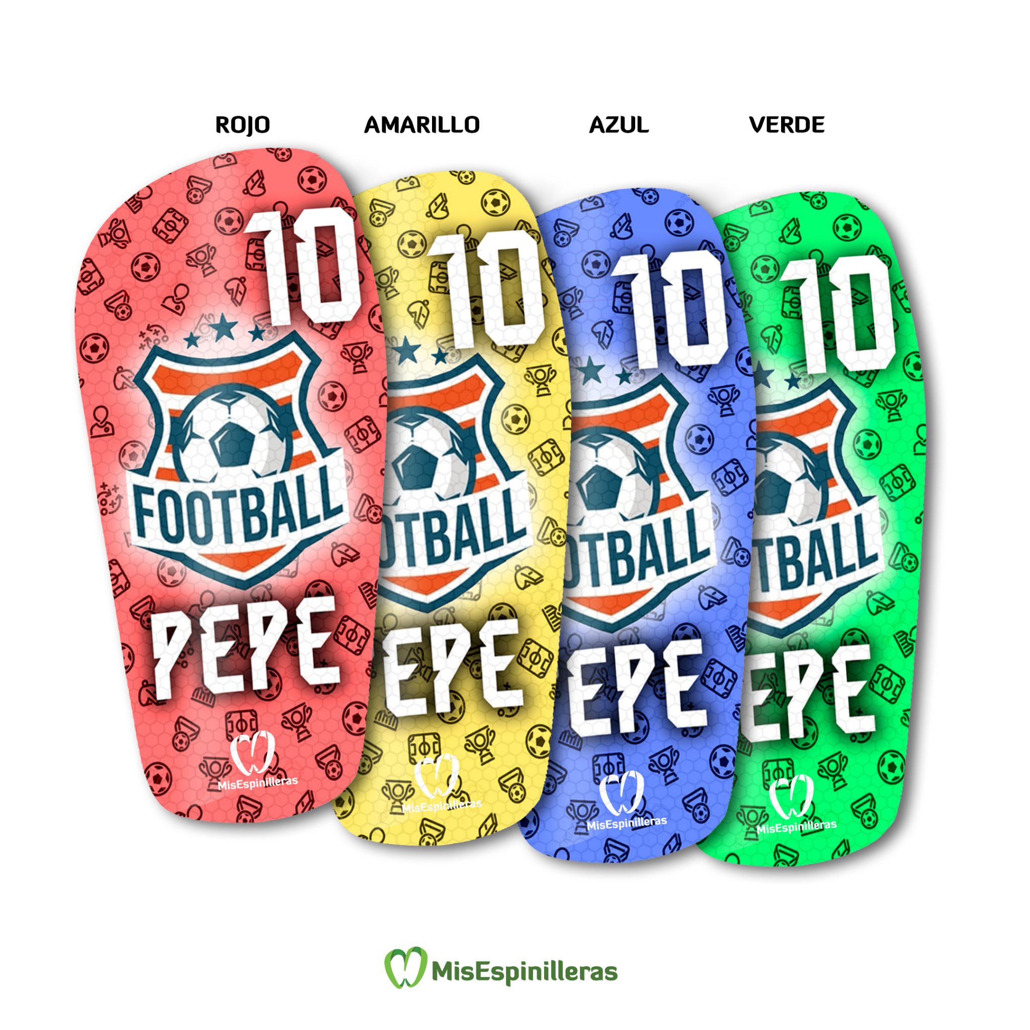 Espinilleras Personalizadas De Fútbol - Con Nombre, Imagen Y Número, Tallas S/M/L, Protección Rígida